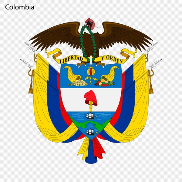 コロンビアの国章 国の象徴 — ストックベクタ