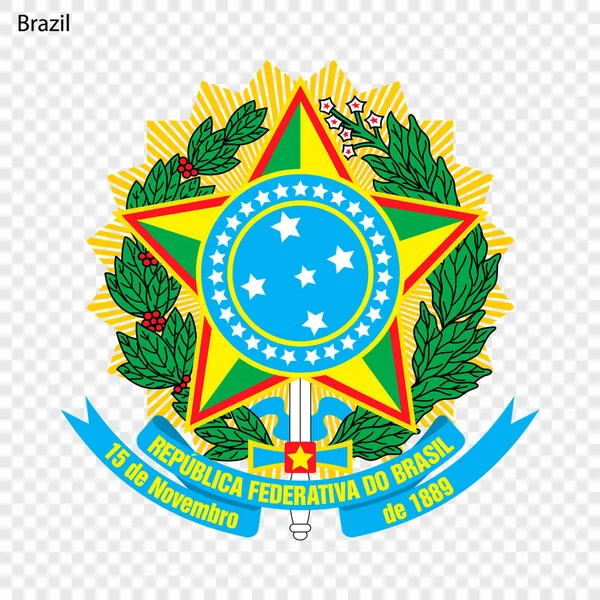 Emblema Brasil Símbolo Nacional — Vetor de Stock