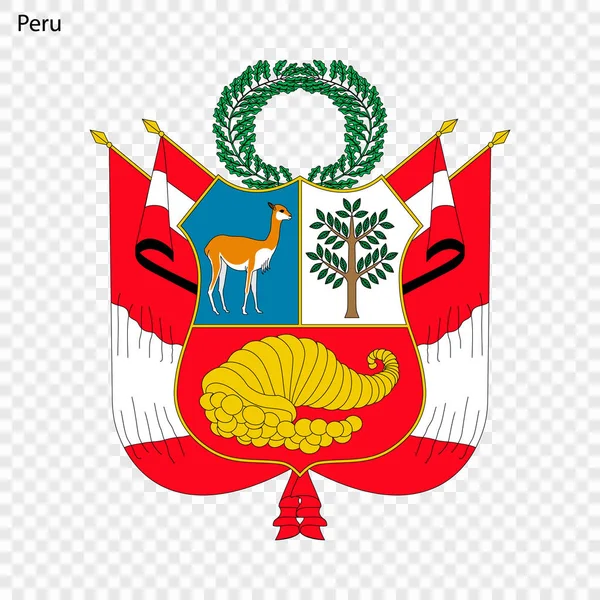Emblema Del Perú Símbolo Nacional — Vector de stock