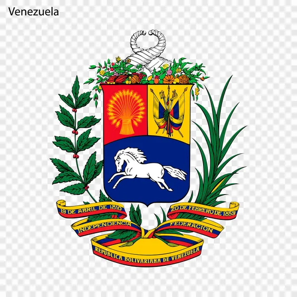 Emblema Venezuela Símbolo Nacional — Vector de stock