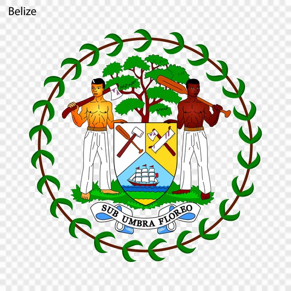 Símbolo Belice Emblema Nacional — Vector de stock