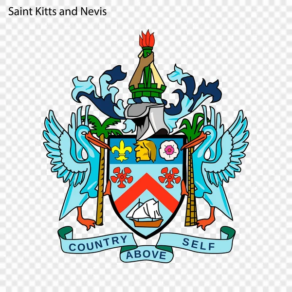 Simbolo Saint Kitts Nevis Emblema Nazionale — Vettoriale Stock