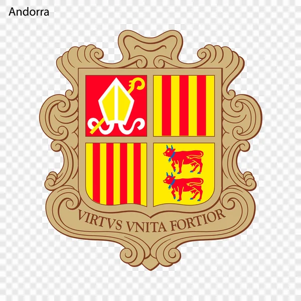 Simbolo Andorra Emblema Nazionale — Vettoriale Stock