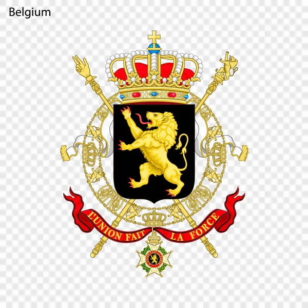 Simbolo Del Belgio Emblema Nazionale — Vettoriale Stock