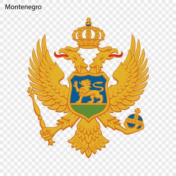 Símbolo Montenegro Emblema Nacional — Vector de stock