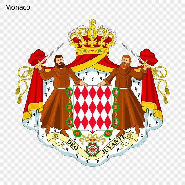 Símbolo Mónaco Emblema Nacional — Vector de stock