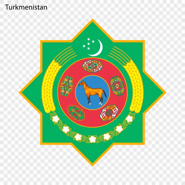 Symbol Turkmenistan National Emblem — Stock Vector