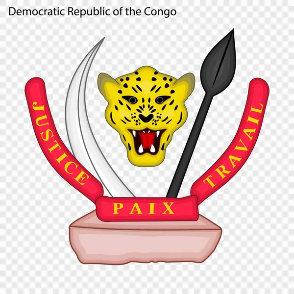 Symbool Van Democratische Republiek Congo Nationaal Embleem — Stockvector