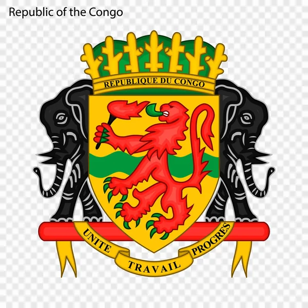 Symbool Van Congo Brazzaville Nationaal Embleem — Stockvector