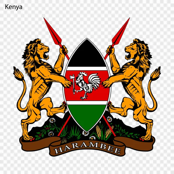 Symbool Van Kenia Nationaal Embleem — Stockvector