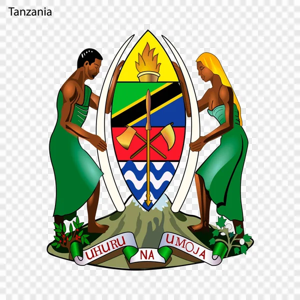 Symbool Van Tanzania Nationaal Embleem — Stockvector