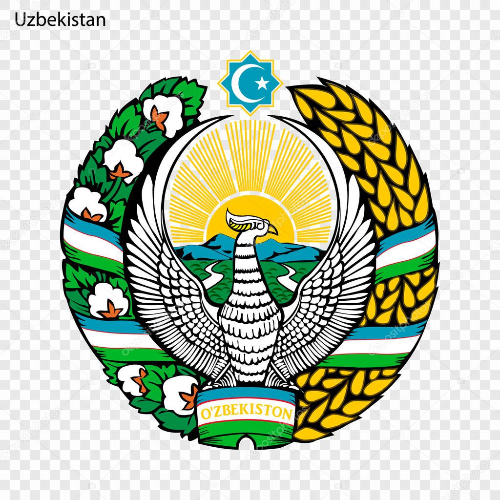Symbol of Uzbekistan. National emblem