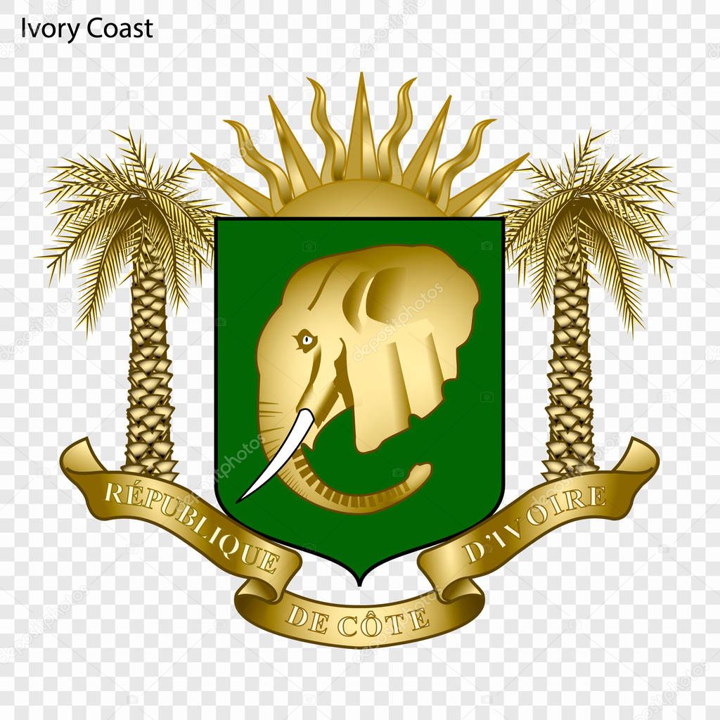 Symbol of Ivory Coast. National emblem