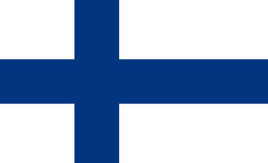 Finlandiya basit bayrağı. Doğru boyutu, oran, renk.