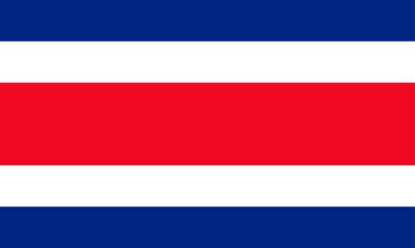 Kosta Rika basit bayrağı. Doğru boyutu, oran, renk.