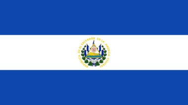 El Salvador basit bayrağı. Doğru boyutu, oran, renk.