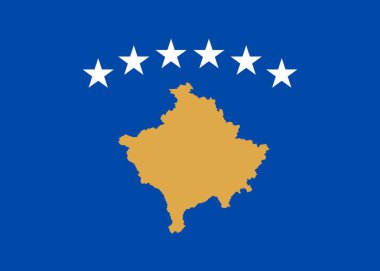 Kosova'nın basit bayrak. Doğru boyutu, oran, renk.