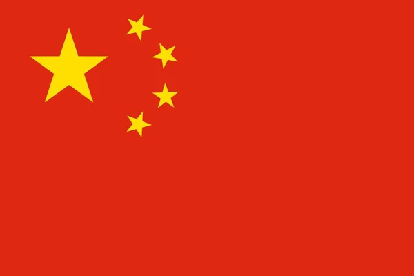 Einfache Flagge Von China Korrekte Größe Proportion Farben — Stockvektor