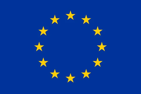 Bandeira Simples União Europeia Tamanho Correto Proporção Cores — Vetor de Stock