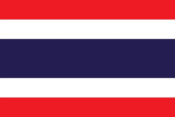 Jednoduchá Thajská Vlajka Správnou Velikost Proporce Barvy — Stockový vektor