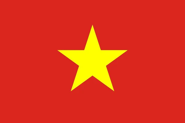 Απλή Σημαία Του Βιετνάμ Σωστό Μέγεθος Αναλογία Χρώματα — Διανυσματικό Αρχείο