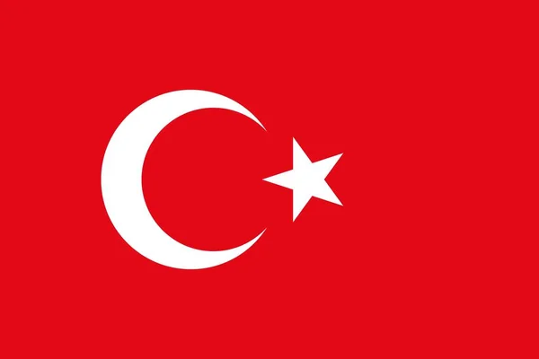 Drapeau Simple Turquie Taille Proportion Couleurs Correctes — Image vectorielle