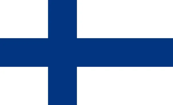 Finlandiya Basit Bayrağı Doğru Boyutu Oran Renk — Stok Vektör