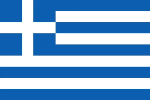 Yunanistan Basit Bayrağı Doğru Boyutu Oran Renk — Stok Vektör
