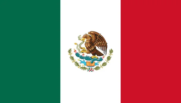 Prosty Flaga Meksyku Odpowiedni Rozmiar Proporcji Kolory — Wektor stockowy