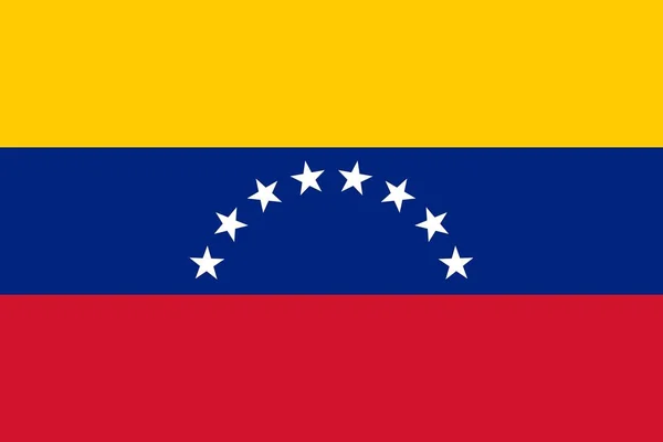 Απλή Σημαία Της Βενεζουέλας Σωστό Μέγεθος Αναλογία Χρώματα — Διανυσματικό Αρχείο