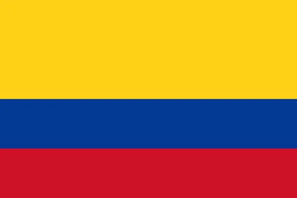 Eenvoudige Vlag Van Colombia Aandeel Juiste Grootte Kleuren — Stockvector