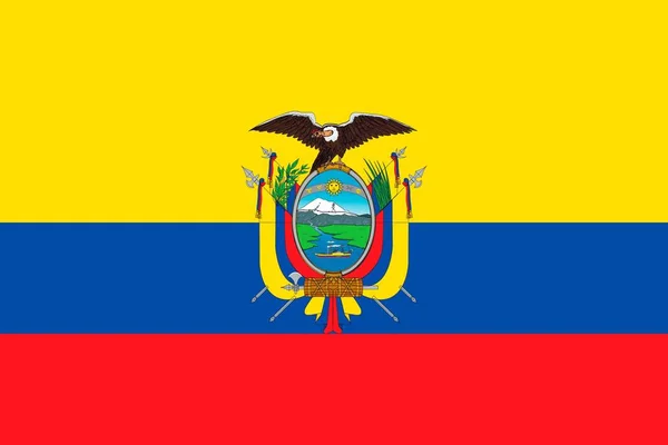 Bandera Simple Ecuador Tamaño Correcto Proporción Colores — Archivo Imágenes Vectoriales