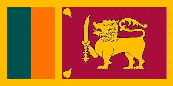 Enkla Flagga Sri Lanka Rätt Storlek Andel Färger — Stock vektor