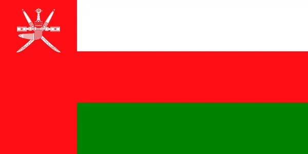Eenvoudige Vlag Van Oman Aandeel Juiste Grootte Kleuren — Stockvector