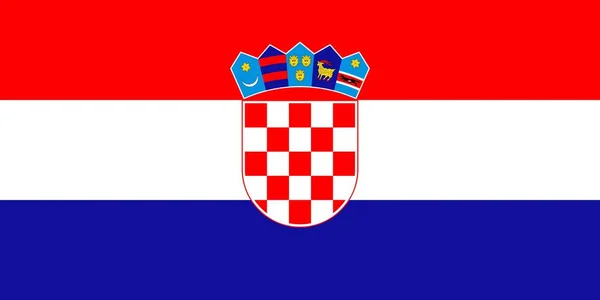 Horvátország Zászlaja Egyszerű Megfelelő Méretű Aránya Színei — Stock Vector