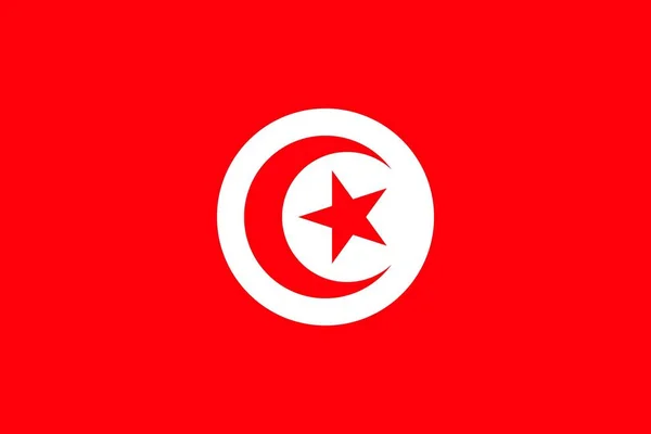 Drapeau Simple Tunisie Taille Proportion Couleurs Correctes — Image vectorielle