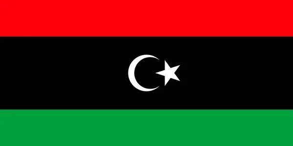 Bandera Simple Libia Tamaño Correcto Proporción Colores — Archivo Imágenes Vectoriales