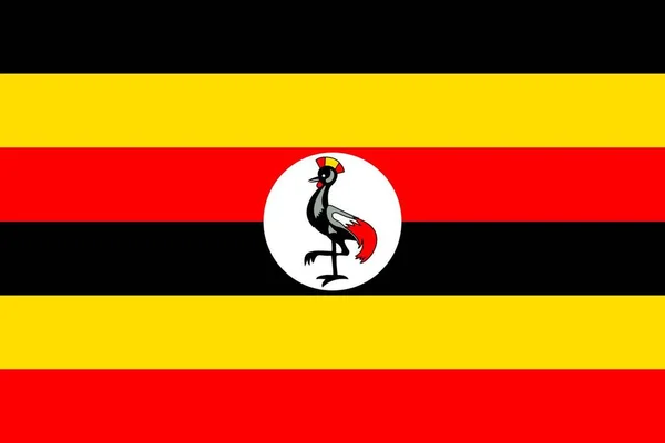 Einfache Flagge Ugandas Korrekte Größe Proportionen Farben — Stockvektor