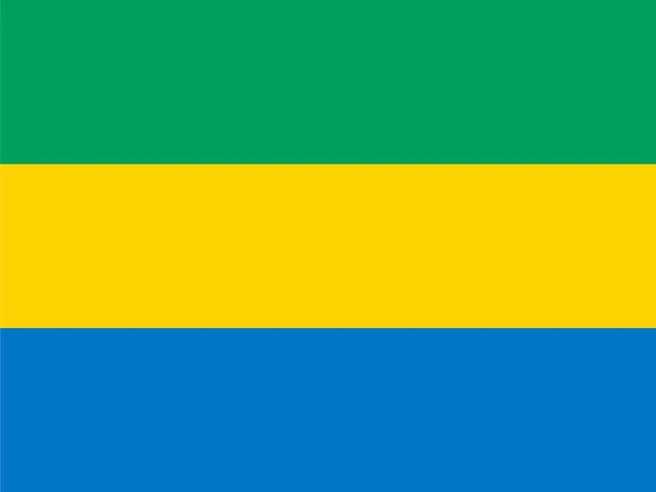 Gabon Basit Bayrağı Doğru Boyutu Oran Renk — Stok Vektör