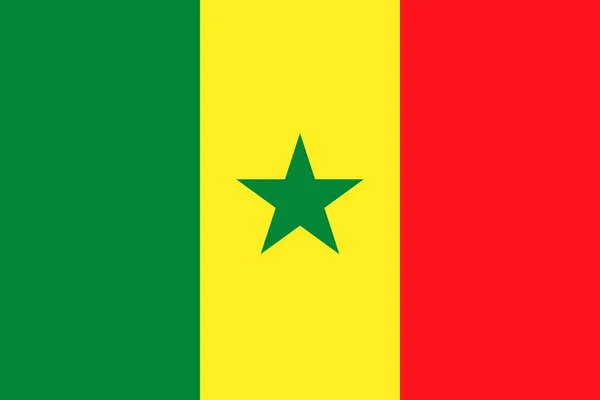 セネガルの単純なフラグは 正しいサイズ — ストックベクタ
