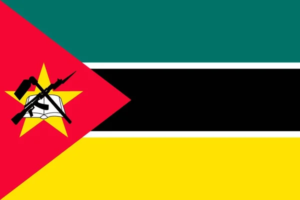 Simple Flag Mozambique Correct Size Proportion Colors — Stock Vector