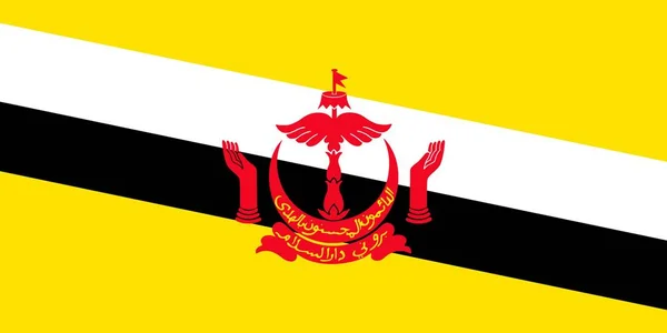 Bandera Simple Brunei Tamaño Correcto Proporción Colores — Archivo Imágenes Vectoriales