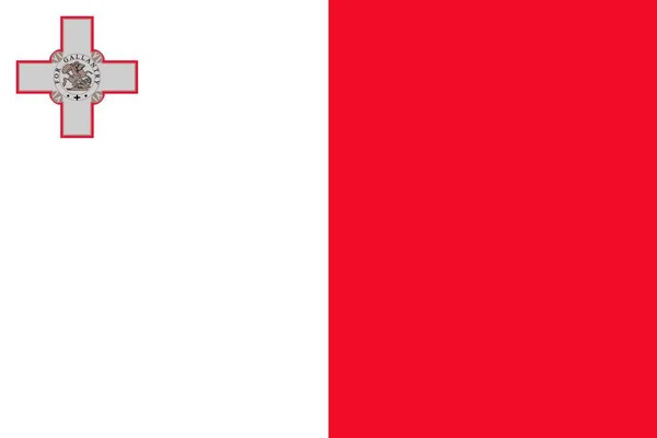 Bandera Simple Malta Tamaño Correcto Proporción Colores — Archivo Imágenes Vectoriales