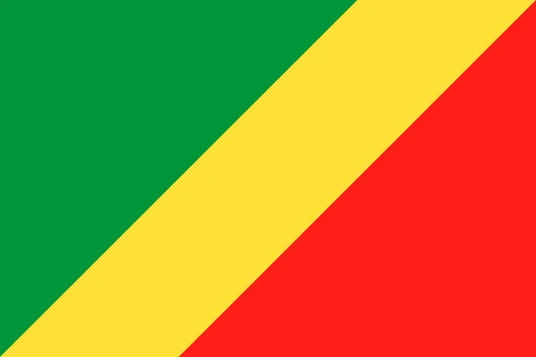 Jednoduchý Vlajka Konga Správnou Velikost Proporce Barvy — Stockový vektor