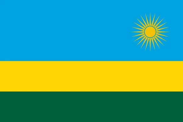 Eenvoudige Vlag Van Rwanda Aandeel Juiste Grootte Kleuren — Stockvector