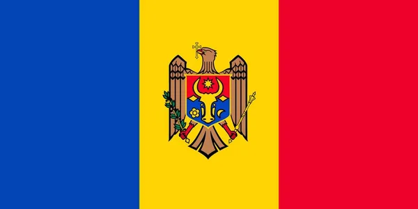 Απλή Σημαία Της Μολδαβίας Σωστό Μέγεθος Αναλογία Χρώματα — Διανυσματικό Αρχείο