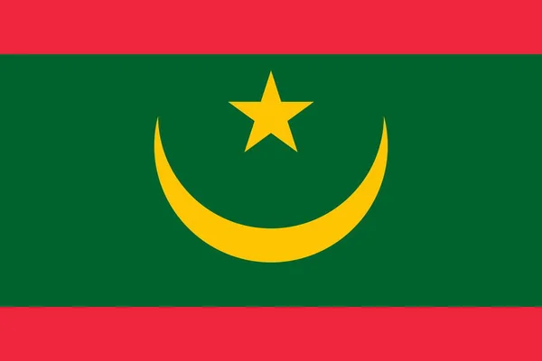 毛里塔尼亚的简单的旗子 正确的大小 — 图库矢量图片