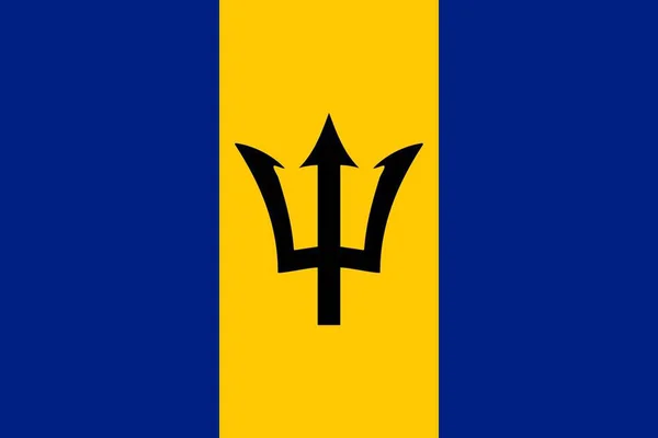 Simple Drapeau Barbade Taille Proportion Couleurs Correctes — Image vectorielle