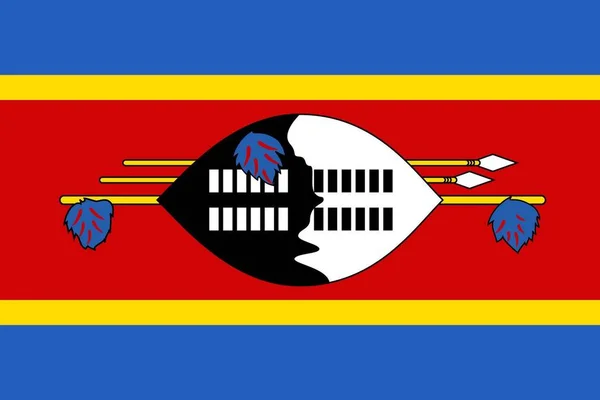 Enkla Flagga Swaziland Rätt Storlek Andel Färger — Stock vektor