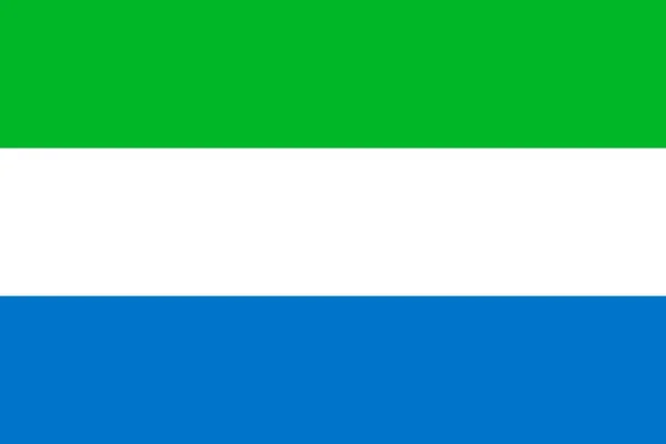 Jednoduchý Vlajka Sierra Leone Správnou Velikost Proporce Barvy — Stockový vektor